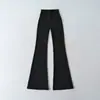 303-26 Otoño Estilo Coreano Ajustados de Cintura Alta Sensación de Piel Lisos Casuales Pantalones Largos Realzadores de Glúteos Pantalones de Campana