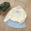Conjunto de cárdigan para 5 niñas, nueva colección otoño 2025, lindo conjunto de vestido para niñas, conjunto de suéter para niñas