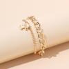 Ins TikTok Celebridad de Internet Mismo Estilo Pulsera para Novia Set Combinación Metal Multicapa Estilo Frío Nicho Bolsa de la Suerte Pieza de Mano