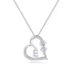 Collar de 26 Letras Europeas y Americanas Cobre Creativo Personalizado Colgante en Forma de Corazón Incrustado con Diamantes Joyería para Mujer Venta al por Mayor
