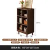 Estantería de Madera Maciza de Pie Color Nogal Combinación Libre Gabinete para Sala de Estar Gabinete de Almacenamiento Estantería de Rejilla para el Hogar Gabinete de Almacenamiento