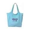 Nova Bolsa Casual de Lona para Estudantes Feminina Tendência Bolsa de Ombro Portátil Cor Sólida Casual Leve Grande Capacidade Bolsa Tote