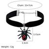 Colar de aranha gótico para comércio exterior transfronteiriço gargantilha de veludo preto Halloween criativo direto da fábrica