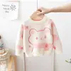 Suéter para niños, nueva ropa de punto de invierno para niñas, ropa de invierno gruesa y cálida para bebés, capa base de dibujos animados para bebés y niños pequeños