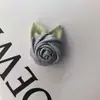 Flor Rosa de Tecido com Folhas 4cm, Broche de Flor Rosa, Acessórios para Roupas, Acessórios de Flor Semi-acabados, Acessórios para Joias