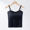 Camisola de Verano Delgada de Seda de Hielo Sensación Fresca Hermosa Espalda Una Copa Ropa Interior Sin Costuras para Mujer con Almohadillas para el Busto Top Básico para Mujer