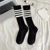 Meias 3/4 Jk para Mulheres Primavera e Verão Estilo Universitário Ins Tendência Listradas Esportivas Meias Altas até o Joelho Pressão Emagrecimento Tubo Alto Meias Longas Femininas