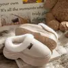 Pantuflas de algodón con suela gruesa que aumentan la altura para mujer, nuevo estilo otoño/invierno 2026, para interior, forradas de felpa, cálidas y con una sensación suave y acolchada