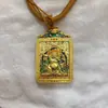 Fabricante de Colgantes Thangka Antiguos Vintage, Adornos Thangka de Acero de Titanio de Doble Cara, Lado Frontal con Buda Vajra, Lado Posterior con Colgante de los Cinco Budas