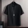 Nueva camiseta de manga corta de verano camiseta de manga corta de algodón lino para hombre color liso suelta camiseta interior de cinco puntas blanca