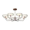 Candelabro de Sala de Estar Vintage Estudio Comedor Lámpara de Dormitorio Americano Creativo Retro Atmosférico Serie de Color Maillard Iluminación Lujo Ligero