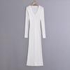Suéter Elegante Brilhante com Decote em V Estilo Coreano Feminino Primavera e Verão Microtransparente Protetor Solar Vestido Elegante Longo Aberto