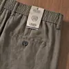 Pantalones de Lino de Alta Gama Verano Estilo Delgado Refrescantes Transpirables Cordón Cintura Elástica Sueltos Rectos de Lino Casual para Hombre