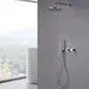 Ducha empotrada de cobre integral color gris plomo para proyecto de hotel, juego oculto de pared, juego de baño de comercio exterior transfronterizo