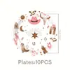 Nuevos Platos de Papel y Vasos de Papel Estilo Vaquero Occidental Rosas de Amazon Vajilla Desechable Decoración para Fiesta Festiva Pancarta Mantel