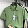 Camisa Polo Personalizada de Manga Corta con Logo Imprimible para Hombre, Algodón Puro, Nuevo Estilo de Verano, Casual de Negocios, Camiseta Holgada y Transpirable para Hombre