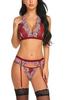 Roupa íntima sexy Europa e Estados Unidos venda rápida padrão de renda tentação transparente suspensórios conjunto divertido fábrica venda direta atacado
