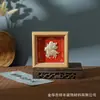 Marco de fotos con relieve de pan de oro, adorno de regalo, calabaza de la fortuna, bolsa de la suerte, marco de madera de paz y alegría, decoración de escritorio, venta al por mayor