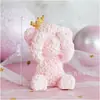 Oso de Confesión de Amor Red de Internet Adornos Decorativos para Pastel de Amor Luz Roja del Día de San Valentín Enchufe para Hornear Vestido