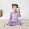 Conjunto de Roupa Térmica Raglan Outono/Inverno 26 para Meninos e Meninas, Conjunto de Pijama e Calça de Dormir com Gola Redonda Infantil de Duas Peças