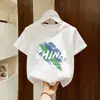 Camiseta de Verão de Manga Curta para Meninos Algodão Puro Dança de Rua Criança Legal Top de Verão 2026 Novo Estilo Criança Mais Velha Tendência Menino T