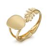 Pulseira para Mulheres com Design de Folha, Design Original, Estilo Europeu e Americano, Liga de Metal Banhada a Ouro, Joias Abertas para Atacado