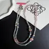 Ins Nuevo Estilo de Gama Alta Cadena Completa de Diamantes Corazón de Cristal Funda para Teléfono Colgante Llavero Colgante para Bolso Largo