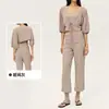 Conjunto de Ropa de Yoga Relajado y Elegante para Mujer, Conjunto Casual de Tres Piezas para Entrenamiento de Pilates, Running y Fitness