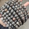 Cuentas de piedra de llama natural con cuentas fluorescentes naranjas, accesorios de joyería DIY semiacabadas, cuentas de piedra de fuego al por mayor