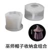 Molde para Taza de Veladora de Sombrero de Mago Caja de Almacenamiento de Sombrero de Fantasma Taza de Almacenamiento DIY de Yeso y Cemento Molde de Silicona