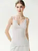 Suave, pura y sutilmente de estilo francés~Camisola de punto 100% cachemira para mujer, corte ajustado, ideal para usar en capas y perfecta como capa interior o top básico