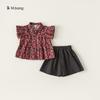 Ropa para Niños Youbao Ropa de Verano para Niñas Conjunto de Dos Piezas Top a Cuadros Pantalones de Pierna Ancha Shorts Traje Infantil Moderno y Casual