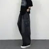 Jeans Retro Moderno Estilo Hong Kong Solto de Perna Larga Casual com Bolsos Grandes Roupa de Trabalho Jeans Lavado Novo Jeans para Pais para Homens e Mulheres