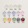 Colgante de Flor de Vidrio de Color Mixto de 15*18 mm Encanto Pequeño Flor de Cinco Pétalos Material para Pulsera, Collar, Aretes, Borla DIY