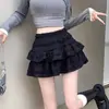 Falda midi de encaje blanco talla grande para mujer, nueva colección verano 2026, falda de capas estilo ballet, línea A de cintura alta, acampanada