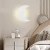 Lámpara de pared portátil recargable para niños de comercio exterior transfronterizo, no requiere cableado, lámpara de noche de luna y nube, luz decorativa creativa de dibujos animados