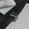 Anillos de Línea Multicapa para Mujer, Diseño de Nicho, Modernos y Únicos, Estilo Ins, Joyería de Anillo Abierto Ajustable