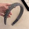 Corea del Sur industria súper pesada diadema de diamantes de imitación para que la cara se vea pequeña horquilla accesorios para el cabello simple diadema alta para la parte superior del cráneo adorno para la cabeza pinza de temperamento para mujeres