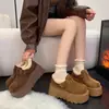 Zapatos Birkenstock de Moda Estilo Bosque Retro Suela Gruesa Completamente Cubiertos de Peluche para Mujer 2026 Nuevo Estilo de Invierno Aumentadores de Altura Birkenstock Ropa de Exterior Zapatos para Mujer