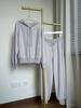 Lp Export 2024 Otoño e Invierno Nuevo Traje de Cachemira Púrpura Gris Elegante Sudadera con Capucha y Cremallera Pantalones Leggings Comodidad para Mujer