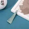 Borla de hilo de poliéster de 8 cm de grosor, colgante antiguo estilo chino, abanico redondo, marcapáginas Hanfu, nudo chino, hecho a mano