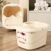 Balde para banho de pés de uso doméstico para cuidados com a saúde, balde para banho de pés de alta profundidade com isolamento para mulheres, com rodas e função de massagem