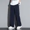 Pantalones de hombre de estilo americano con dobladillo curvo, pantalones de verano para hombre con corte recto fluido, pantalones casuales holgados, pantalones de hombre, pantalones largos de verano, modelo 79
