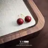 Pendientes Casuales de Perlas Angora Rojo Aguja de Plata Estilo Socialité Pendientes Diarios de Nicho Más Fáciles de Combinar con el Agujero del Oído