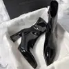 Primer Encuentro Ji Pointed Plataforma Impermeable Elástico Tacón Medio Moda Tacón Grueso Adelgazante Temperamento Botines Cortos Franceses Mujer