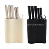 Novo Conjunto de Facas de Cozinha de Aço Inoxidável Mais Vendido Conjunto de Sete Peças com Suporte Quadrado de Grão Vertical Faca do Chef Caixa de Presente Conjunto de Facas