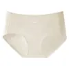 Roupa íntima feminina invisível, sem costura, 100% algodão, cintura média, antibacteriana 10A, com reforço estendido, algodão grau A, disponível em tamanhos grandes, atacado