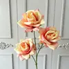 3 flores de rosa artificiales para arreglo de escena de banquete de boda y compromiso, arreglos florales, decoración del hogar, paisajismo con flores de rosa