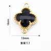 Pingente de Joia de Liga Estilo Coreano Acessórios DIY Trevo de Quatro Folhas Pingente de Cristal de Vidro Inlaid Brincos Colar Atacado