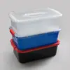 Organizador de brinquedos de plástico portátil de mão com tampa, caixa de armazenamento de plástico transparente, organizador de armazenamento, organizador de mesa